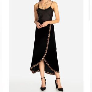 Johnny Was Naomi Velvet Silk Blend Wrap Skirt